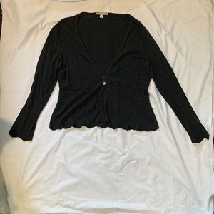 Black, two button cardigan